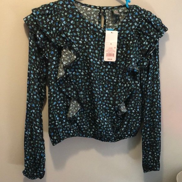 Blue floral crop top size small - Picture 1 of 7
